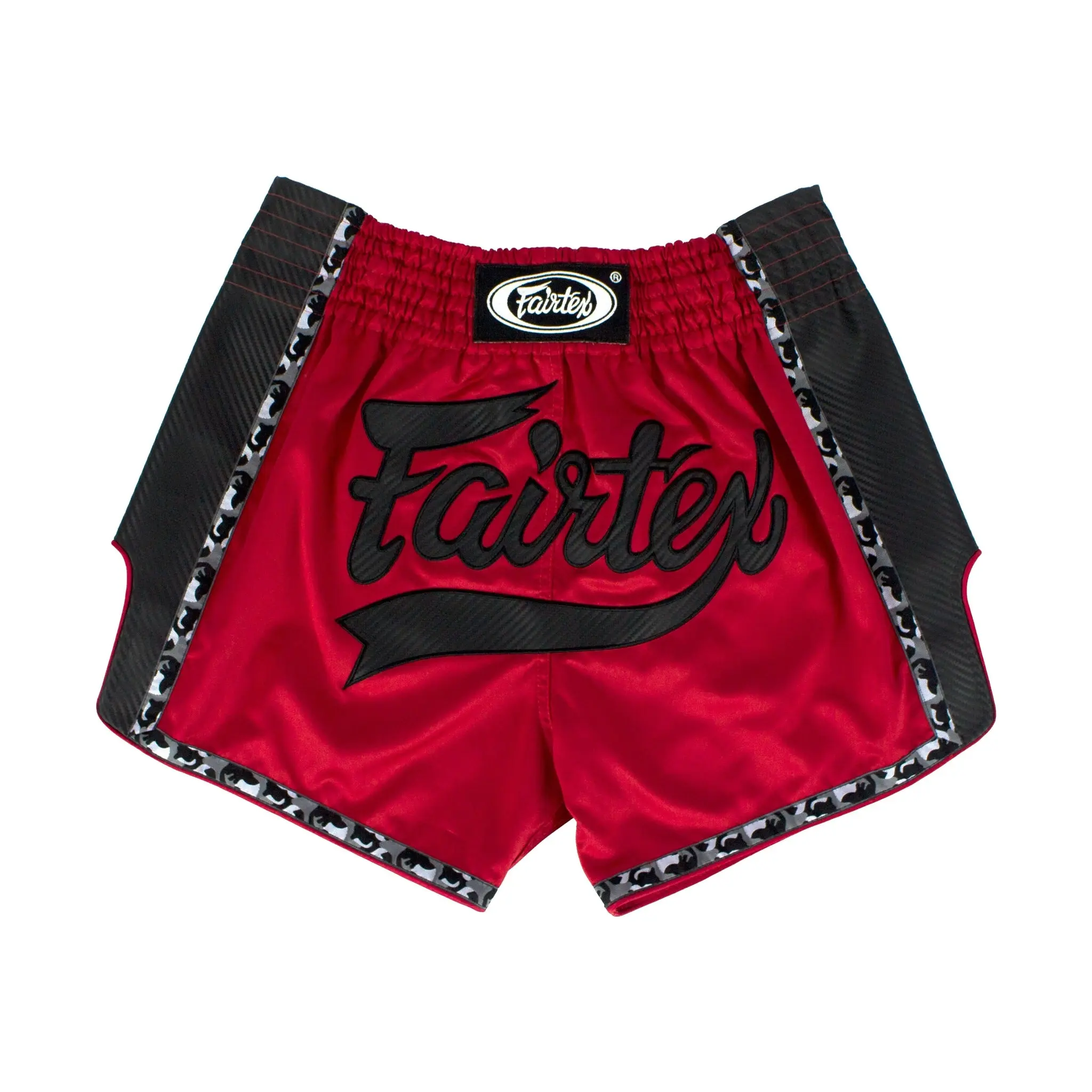 Fairtex BS1703 Red Slim-Cut Muay Thai Boxing Trunks - Premium Slim Fit, Short Length Durable Athletic Wear Shorts for Training, Sporty Chic Sizing (Small, XX-Large)
