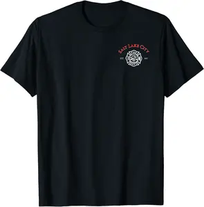City of Salt Lake City Fire Rescue Utah Firefighter T-Shirt - Robertjen Shop 80B07J9RTL7Q