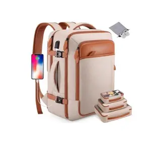 TSA-Friendly Travel Backpack with Cubes, Miusse Travel Backpack, 17-Inch Laptop Backpack, Carry on Backpack for Men & Women, Personal Item Size Flight Approved travel bag, Water Proof Luggage, Suitcase with Packing Cubes and Shoe Pocket