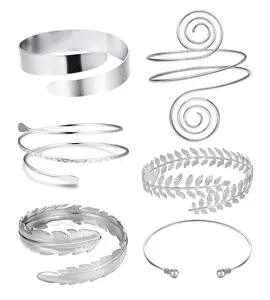 4-6 Pcs Arm Cuff Upper Arm Band Cuff Bracelet Bangle for Women,Adjustable Armband Set,Elegance and Dazzling Style,Unique Fashion Jewelry for Ladies,Christmas Party Gifts,Hand Tools Kits