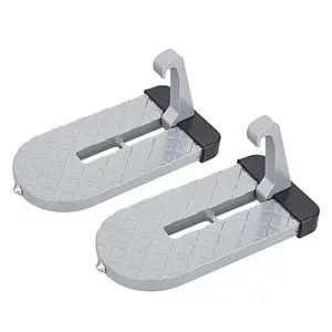 Nilight Universal Folding Aluminum Alloy Car Door Step for Roof Access - 2-Pack Gray SUV/Truck Door Latch Pedal with Glass Breaker Safety Hammer, 400lbs Max Load, Car Accessories, Vehicle Parts Add-Ons, Accessories For Car