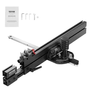 【fathersdaygift】VEVOR Precision Miter Gauge Tool3/4'' x 3/8'' Standard SlotAluminum Alloy Table Saw Miter Gauge with 19-35 in Grating15 Angle StopsAdjustable Spring-Loaded Plunger & Removable Discfor Woodworking, Measuring Ruler