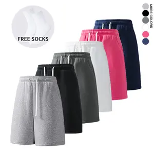 Unisex knit casual athletic sweatpants/shorts/capri pants (available in 1-pack and 3-pack options), includes socks as a free gift