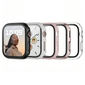 5 Piece PC + Tempered Glass Watch Case Set, Drop Resistant Fashion Casual Protection, Compatible with Apple Watch Series Ultra/se/10-1, Watch Protector