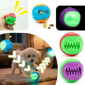 Interactive Dog Toy Silicone Ball, Interactive Training Ball, Sound Emitting Chewable Tooth Cleaning, Durable Bite Resistant Pet Toy, Fun Play Accessory