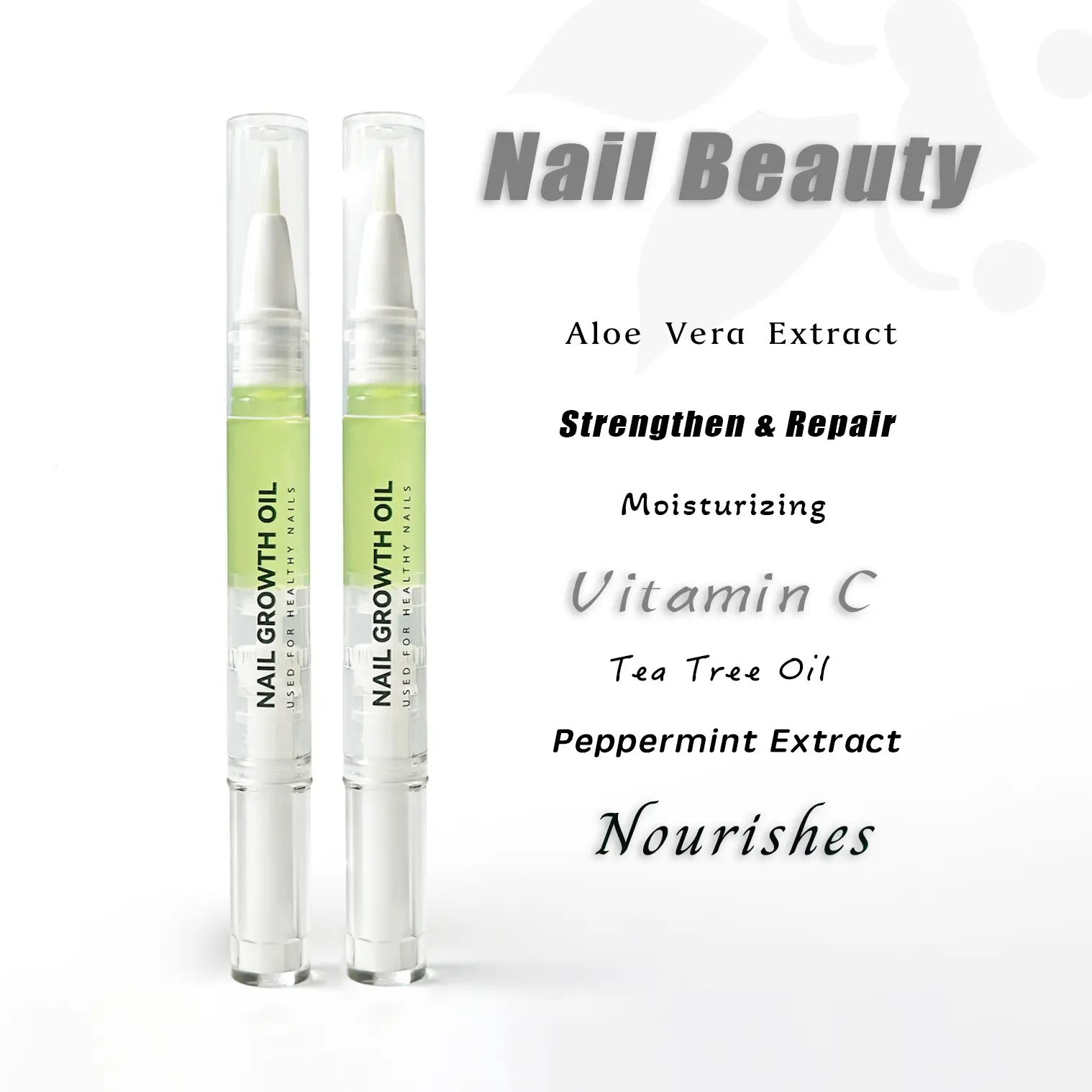 Organic Nail Growth Oil for Strength & Moisture - Cuticle Oil for Damaged Dry Brittle Nails, Press On Nails Care