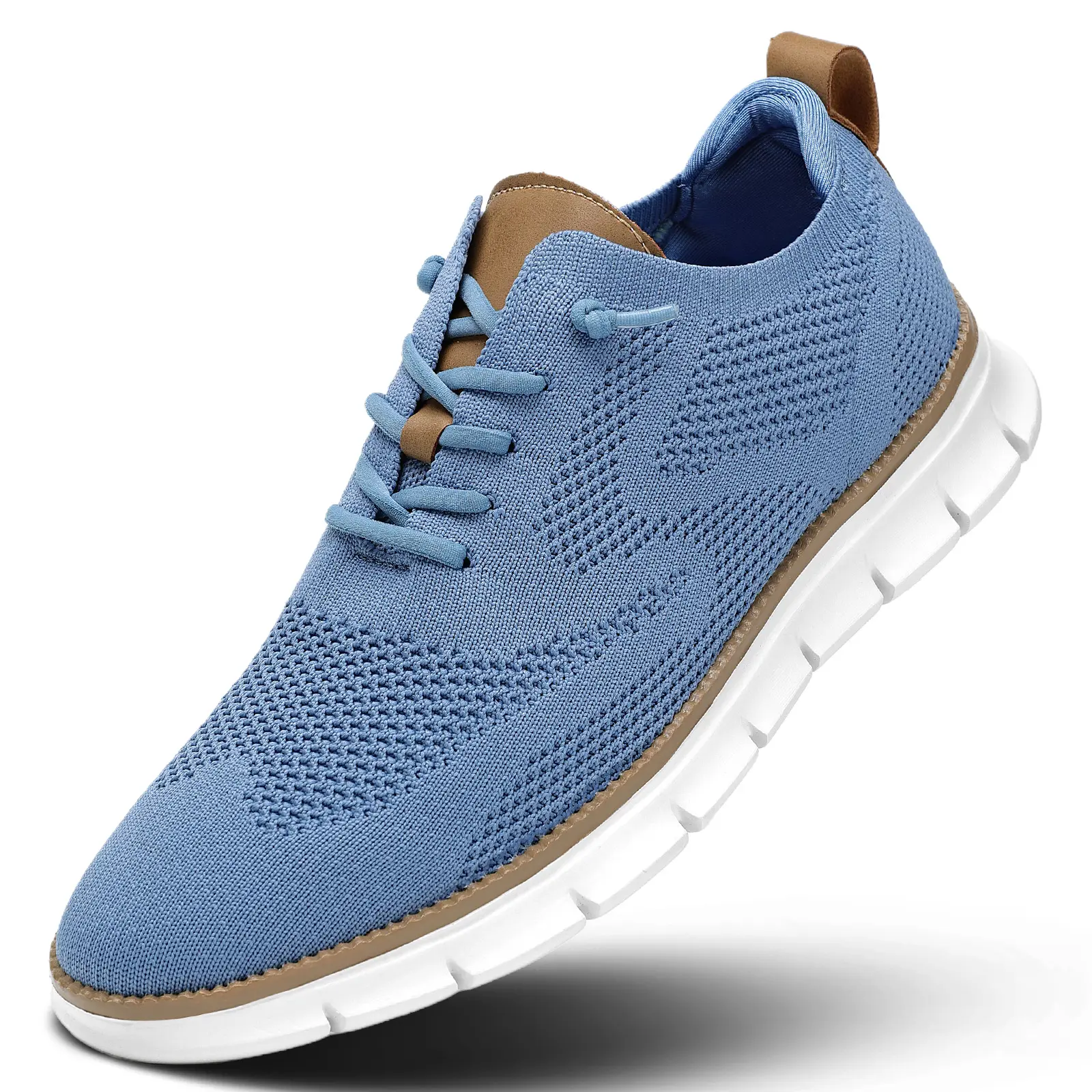 Men's Casual Walking Shoes Breathable Knit Mesh Slip-On Sneakers - Lightweight Comfortable Loafers with Elastic Laces & Cushioned White Sole for Travel, Work, Driving & Daily Wear Footwear Boy Training Closed Runner Trainer Athletic Running