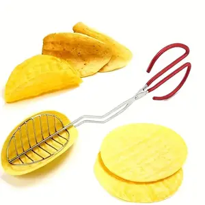 Stainless Steel Taco Maker & Tortilla Fryer Tongs, 1 Count Taco Tongs with Handle, Kitchen Gadgets for Easy and Healthy Cooking, Durable Cooking Tools