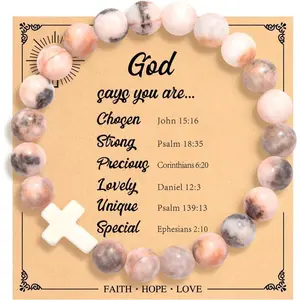 Christian Easter Gifts for Women, Easter Basket Stuffers Cross Bracelet, Inspirational Religious Birthday Bracelet for Daughter/Granddaughter/Friends/Sister/Mom/Grandma/Godmother,  Faith