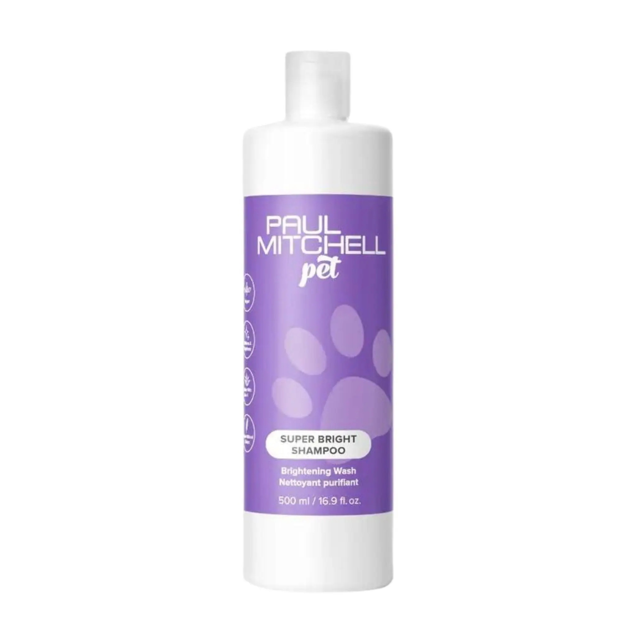 Paul Mitchell Super Bright Dog Shampoo - Gentle Vegan Liquid Wash, Cruelty-Free Illuminating Formula, Whitens & Brightens Fur, Animal-Safe Pet Grooming Supplies