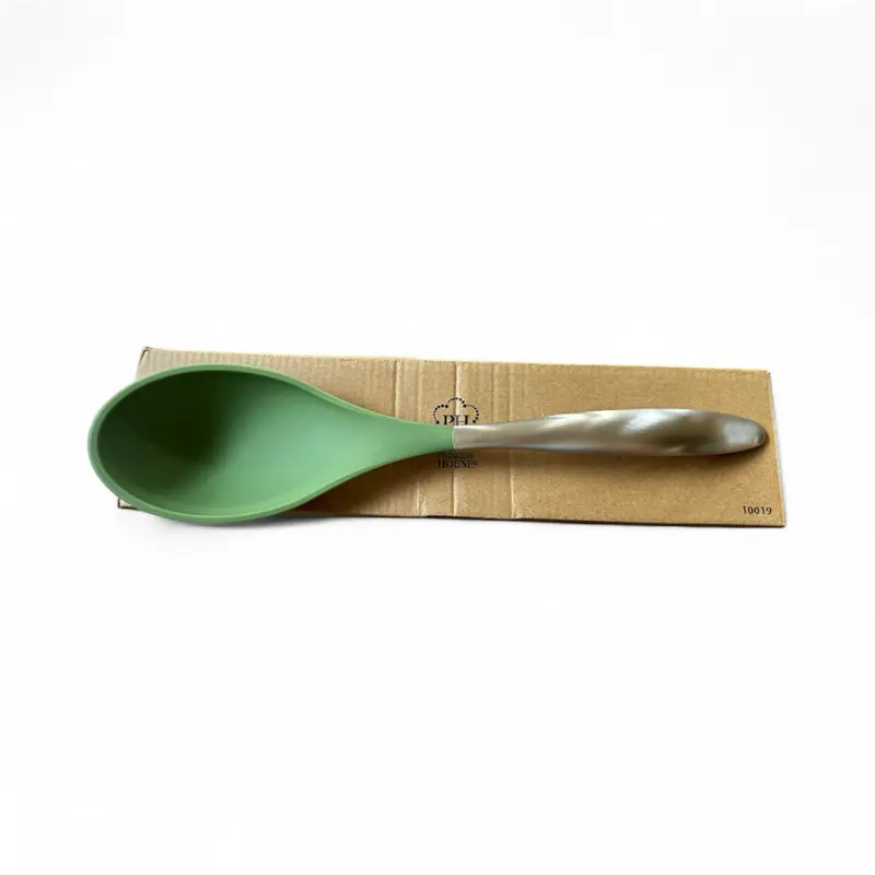 Stiring Spoon Green Silicone with Stainless Steel Handle - Model 10019