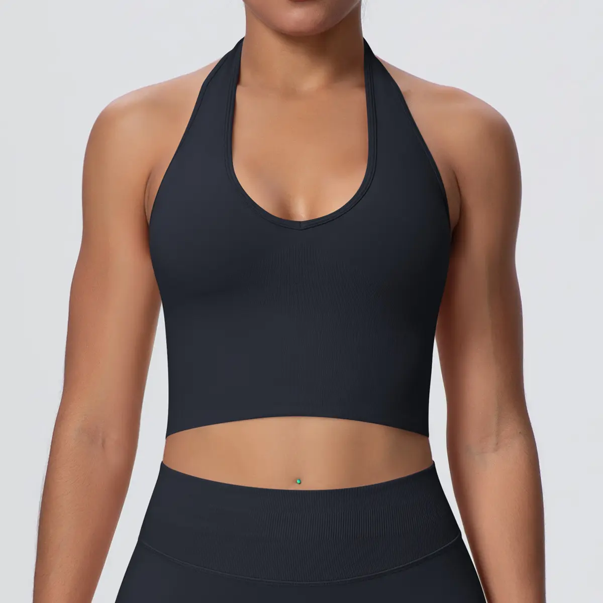 Soft stretch sports top for all body types Breathable halter-neck backless tank top seamless workout tank top for women shockproof fitness tank top Lightweight Activewear gym & daily wear No underwire all comfort sports Seamless Sports top Halter Tops