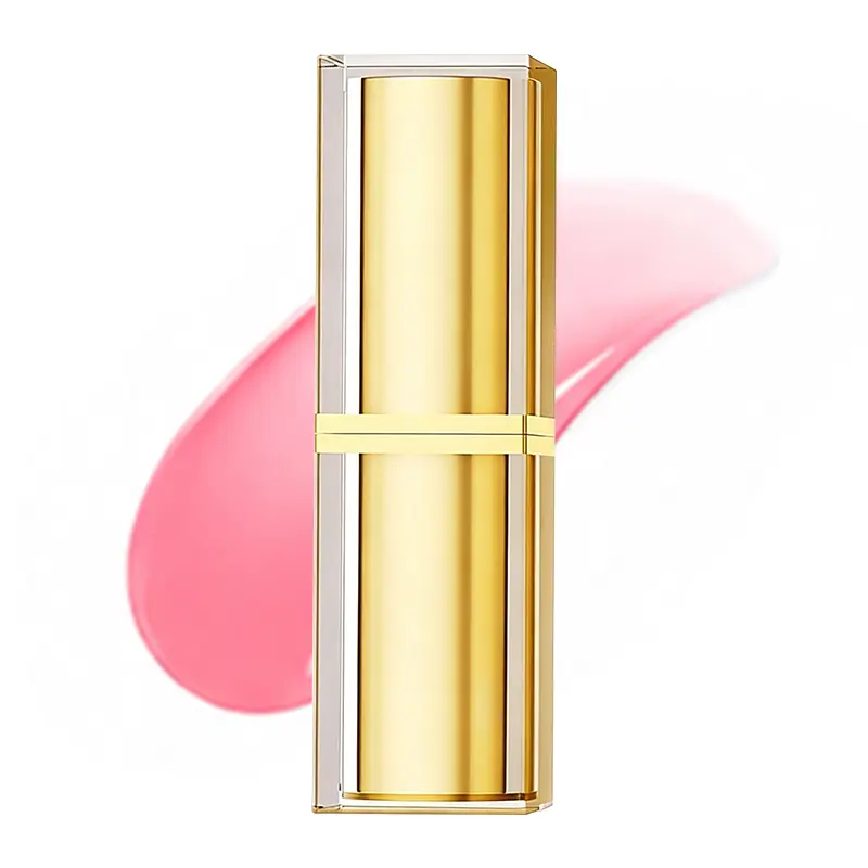 2-Piece Flower-Shaped Cocoa Lip Balm Multi-Pack - Temperature-Changing Transparent Petal Lip Care, Waterproof, Long-Lasting Moisturizing Shimmer Tint with Gold Flakes, Anti-Aging for On-the-Go Beauty & Makeup