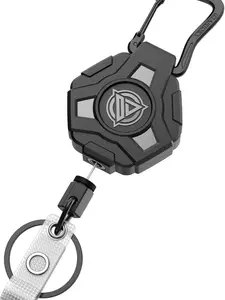 Ultimate Retractable Badge Buddy: Heavy-Duty Keychain & Tactical Lanyard w/ 31.5” Steel Cord – Secure, Stylish, & Built to Last key chain Id Card Holder Removable Cardholder