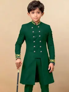 Vintage Gentleman Style Boys' Set, Suits, Light Luxury Dark, Metal Buckle, Transform Into Little Prince, Kids Fashion