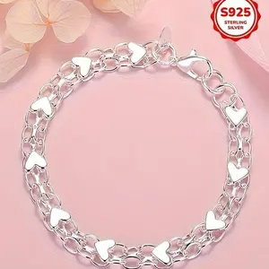 925 Sterling Silver Bracelet - Hypoallergenic, Durable & Perfect For Couples, Everyday Accessory|Boho Style|Hypoallergenic Bracelet