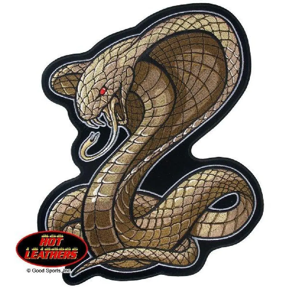 Hot Leathers Cobra Snake Embroidered Patch - 4 Inch x 4 Inch