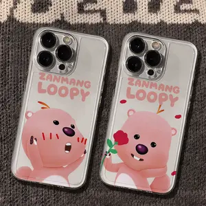 loopy phone case for iPhone16 iPhone 15 12 14 13 11 PROMAX PLUS X XSMAX shockproof shock-absorbing case Protector Screen Protector Smartphone Cellphone Protective Cover Silicone Casing