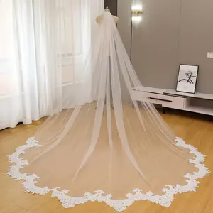 Royal Paisley Scalloped Wedding Veil | High-Density Embroidery with Shimmering Sequins