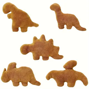 8 Style Dino and Chicken Nugget Plush Pillows Stuffed Animal Stegosaurus Plush Dinosaur Halloween Plush Christmas Gift Party Decoration Easter for Kids Soft Stuffed Animals