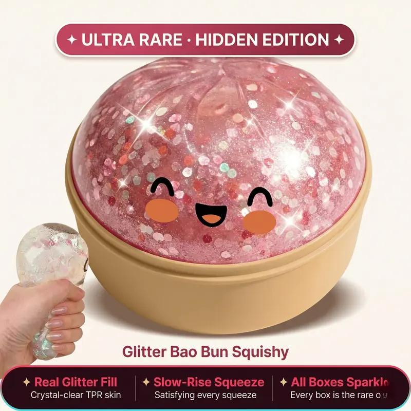 Mystery Dumpling Squishy Stress Ball, Jumbo Rainbow Mystery Squishy Bun Sensory Toys for Anxiety Relief Fidget, Soft Squeeze Toys for Adults & Kids with Food Steamer Stretchy Desk Toys Classroom Prizes & Party Favors