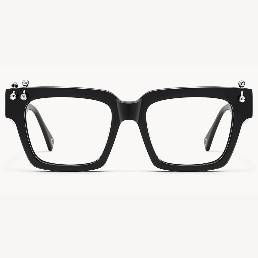 PIERCE Black Rectangle Glasses