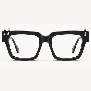 PIERCE Black Rectangle Glasses