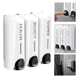 Nordic Minimalist Wall-Mounted Soap Dispenser, Shampoo and Body Wash Liquid Holder, Modern Bathroom Storage Solution for Home and Hotel