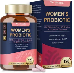 Totaria Women’s Probiotic — 120 Billion Live Cultures, Digestive Enzymes & Prebiotics, with Akkermansia, Cranberry & D-Mannose. Formulated to Support Gut, Vaginal, Urinary Tract, Immune & pH Balance. 120 Vegan Capsules.