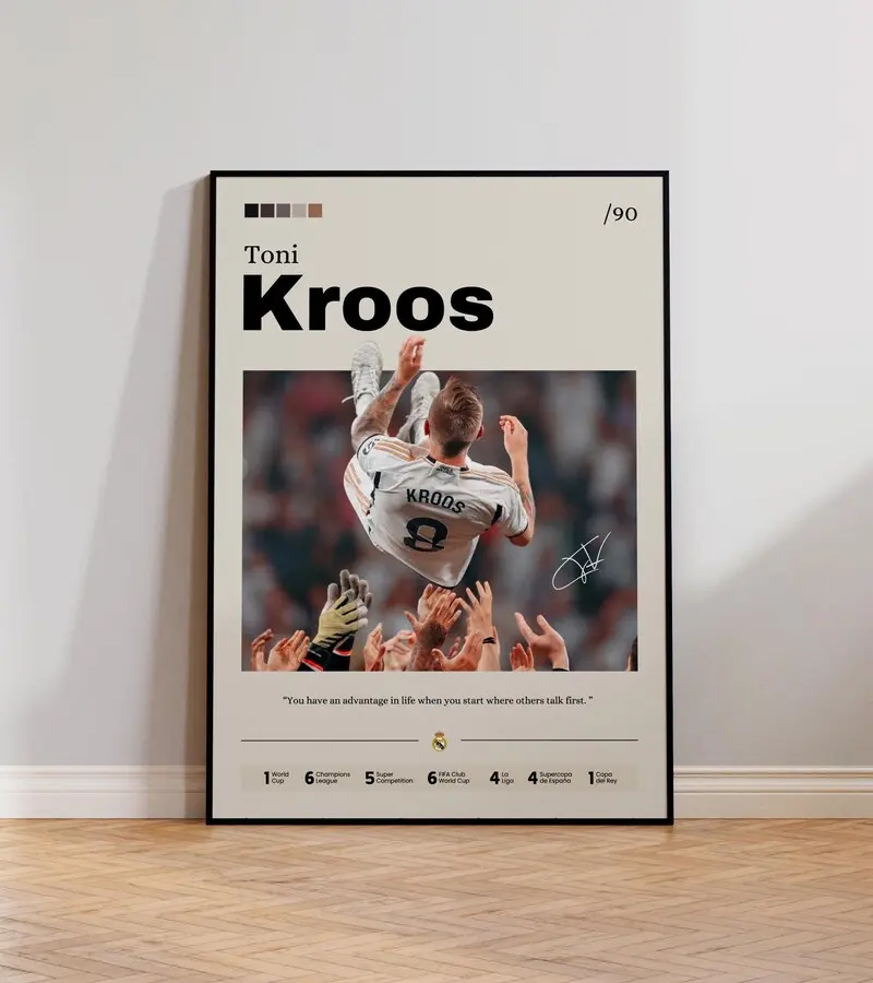 Toni Kroos Poster, Soccer Star Print, Football Decor, Sports Illustration, Fan Gift, Kroos Real Madrid Artwork, Home Decor