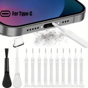 Mobile Phone Speaker Dust Removal Cleaner Tool Kit, Phone Charging Port Dust-proof Cleaning Brush, Phone Accessories for iPhone Xiaomi Samsung Type-C Devices