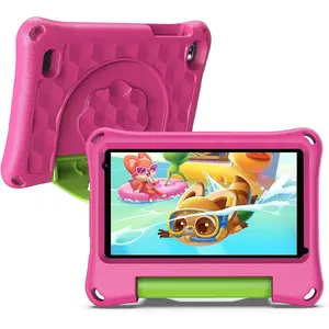 Kids Tablet 2GB RAM 32GB ROM WiFi Bluetooth Camera Eye Protection HD IPS Touch Screen 1024x600 Parental Control Kid Proof Case Pink for Children