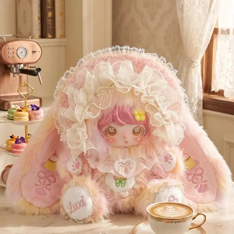 Luxi Series 800% Scale Angel Wing Embroidery Glitter Vinyl Face Oversized Plush, Whimsical Home Decor Sweet Heart Collectible, Soft Fluffy Toy for Home Display Collector Gift