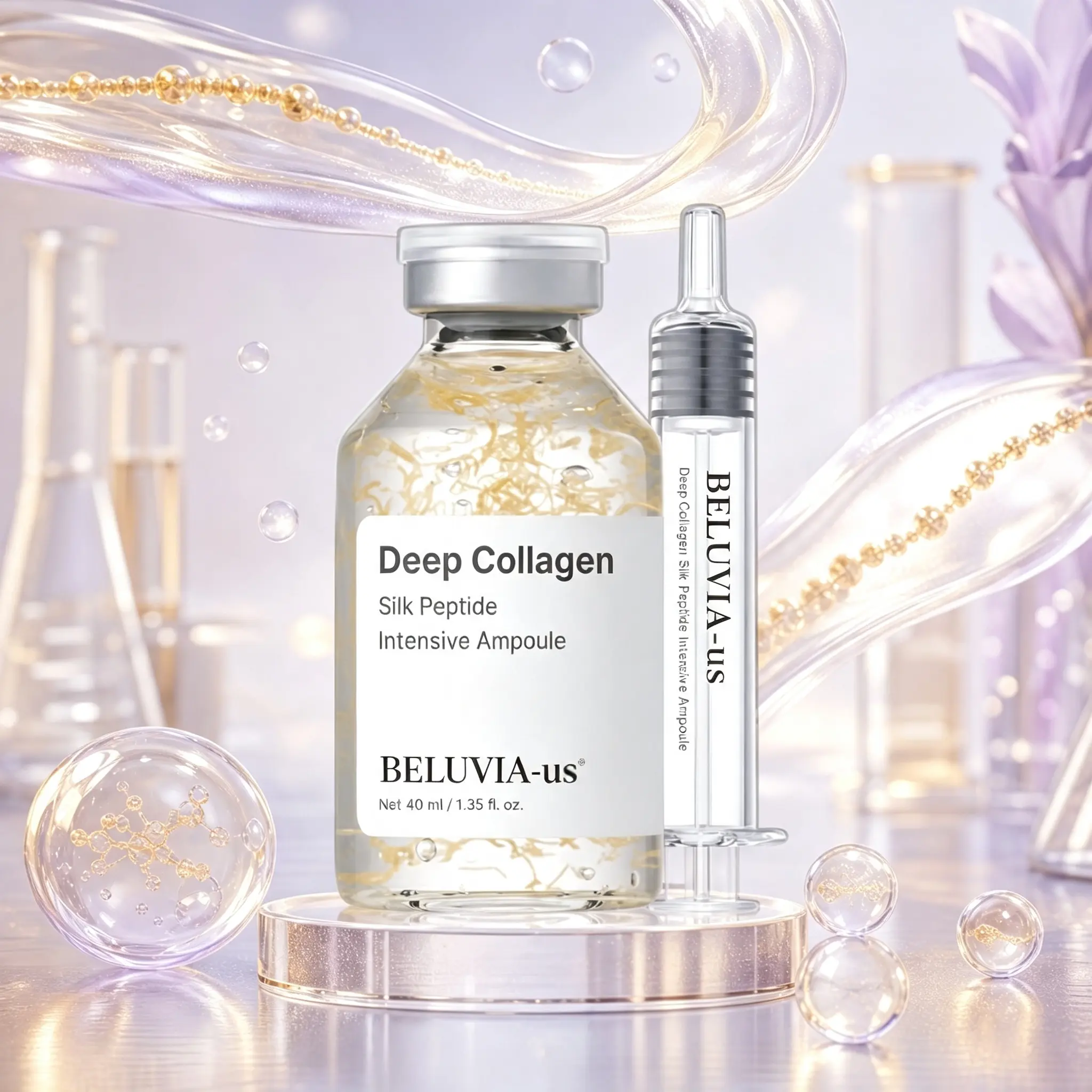 [BELUVIA-us] Silk Lifting Peptide Ampoule | Wrinkle Care | Face-Lift at Home serum with Peptides & Deep Collagen | Plumping, Smooth, Anti aging Korean Skincare mothers day gift ideas (30ml)