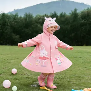 Lightweight Cute Cartoon Kids Raincoat Unisex Waterproof for Preschool to Primary