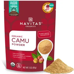 Navitas Organics Camu Powder - 3oz Bag, USDA Organic, Non-GMO, Kosher, Gluten-Free, Vegan Dietary Supplement for Immune Support, Vitamin C & Antioxidants for Smoothies