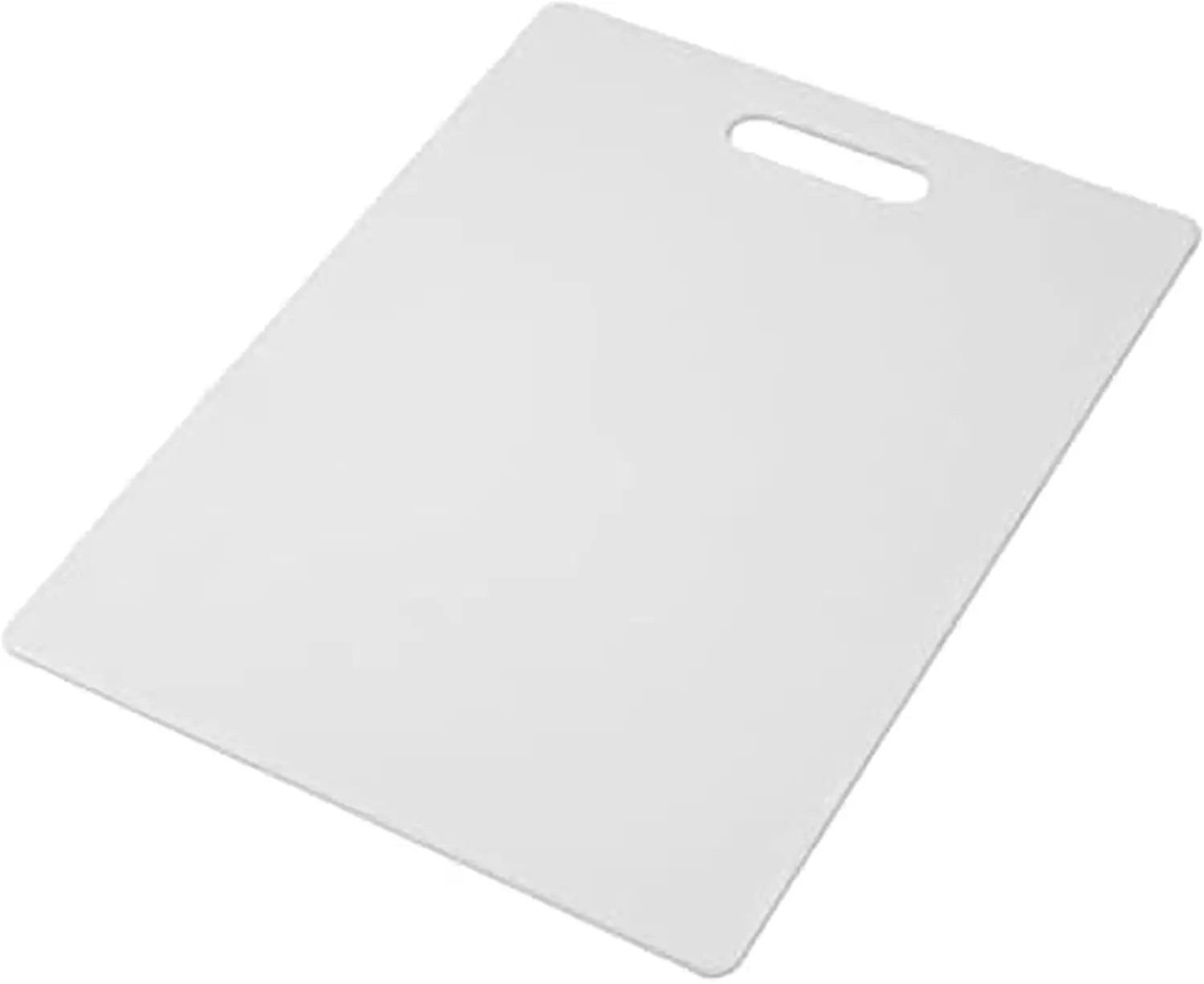 Large Cutting Board, Dishwasher- Safe Plastic Chopping Board for Kitchen with Easy Grip Handle, 11in by 14in, White