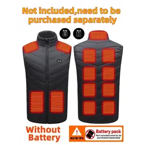 Without Battery Men's Zipper Heated Sports Vest, Pocket Sleeveless Heated Jacket with 3 Heating Levels, Sports & Outdoor Clothing for MenGift