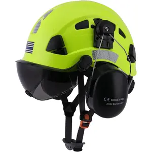 3-in-1 Vented Authentic Helmet, Forestry Chainsaw Hard Hat with Visor, Ear Muffs, Chin Strap, Reflective Strips, Adjustable Ratchet Suspension & Size, for Arborist Logging, Tree Cutting