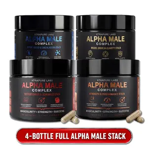 Alpha Male Complex 4-Stack Ultimate Bundle | Testosterone & Lean Mass + Strength & Performance + Mood, Drive & Clarity + Nitric Oxide & Circulation | Complete Daily Men’s Performance System