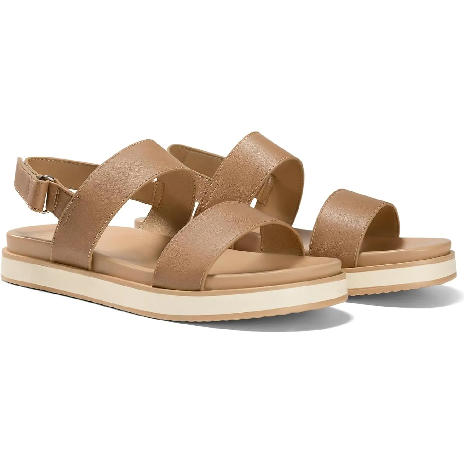 Coutgo Women's Cute Arch Support Adjustable Braided Strap Beach Slides Sandals - Comfy Casual Summer Flat Shoes for Women, Sandals Women