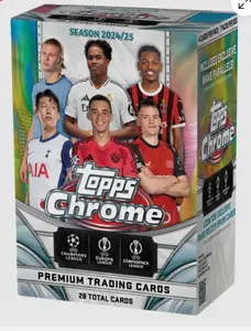 2024 25 Topps Chrome UEFA Club Competitions Soccer Trading Cards Blaster Box