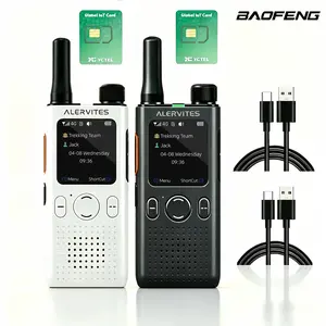 BAOFENG AT1 PoC Walkie Talkie for Business Adults - 5G/4G Rechargeable, 5000+ Mi Unlimited Range, Independent AT1 APP Control, Encrypted Chat History, Ideal for Construction Teams, Daily Use, Truckers, Father’s Day Gift