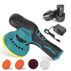Cordless Car Buffer Polisher, Mini Buffer Polisher Kit with 2 Pack 12V Rechargeable Batteries,8 Variable Speed 5500RPM Orbital Polisher for Car Boat Detailing, Polishing,Scratch Removing  Adjustable
