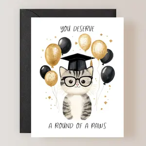 Cat Graduation Card, High School Graduation Card