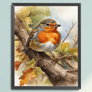 Robin Printed Cross Stitch Kit 40x50cm DIY 11CT Embroidery Craft Set Home Decor