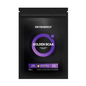 OXYENERGY GOLDEN BCAA Powder Trial Pack | 7 Sticks | L-Leucine, L-Isoleucine, L-Valine + Glutamine |Supports Natural Muscle Strength