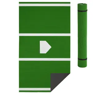 Anti-Fade Turf Baseball & Softball Hitting Mat - with Home Plate, Ideal for Indoor & Outdoor Batting Practice, Batting Cage Mat