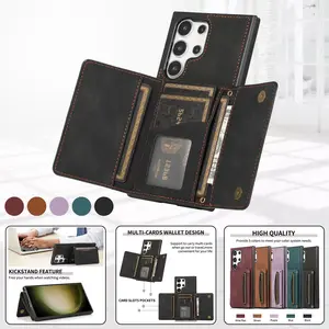 Luxury Faux Leather Wallet Case Cover for Samsung S26/s26 Ultra, Multi-Card Slots and Cash Pocket, Anti-Shock and Scratch Resistant, Slim Elegant Design