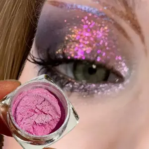 Color Changing Glitter Eyeshadow Powder, Holographic Metallic Finish Shimmering Eyeshadow, Vibrant Eye Makeup Products for Party Makeup, Shimmering Eyeshadow Palette, Shimmer Pigment Palette, Cosmetic, Glitter Beauty
